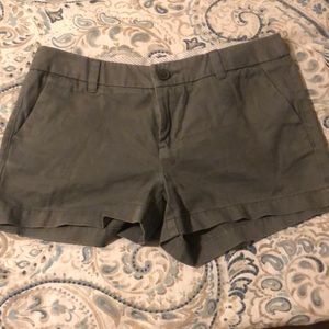 Dark grey comfortable shorts.
